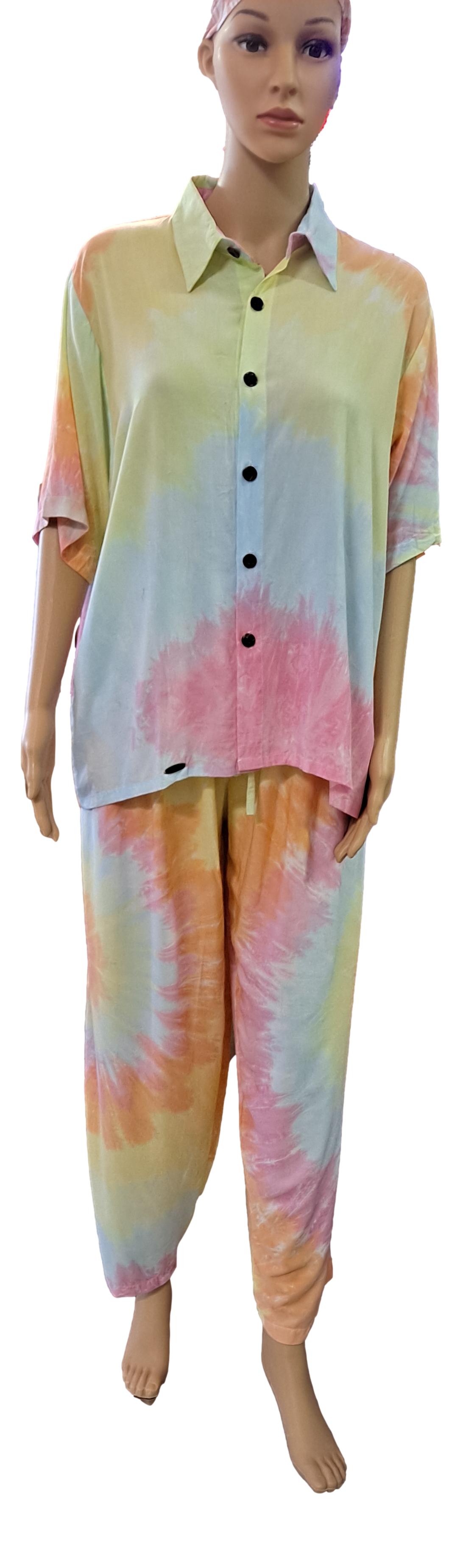 Day Jamma Set – DJ-711-L/XL Pastel Tye Dye L/XL