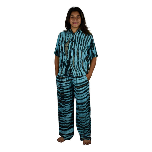 Day Jamma Set – DJ-915-L/XL Blue and Black Tye Dye Large/XL