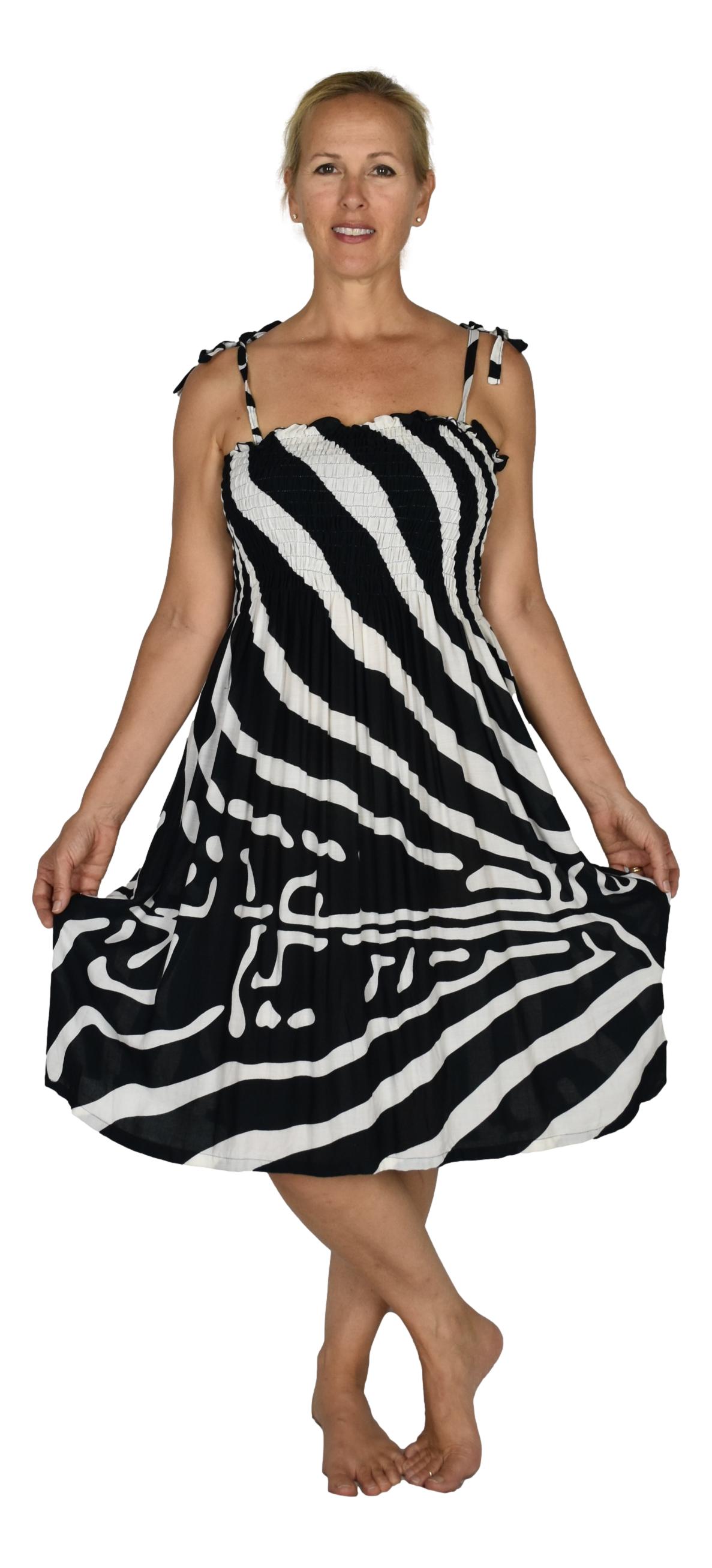 Animal Print Dress E1-3520 – Zebra, Adjustable Straps, One Size
