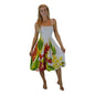 Elastic Smocked Dress - E3-121 - White Tropical Bouquet