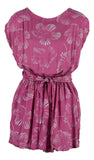 Reversible Romper E8-1511 - Pink and Beige Hibiscus **Pre Order Spring 2026**