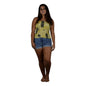 Elastic Tube Top - ETOP-4409 – Yellow and Black Pineapples Smocked Bandeau