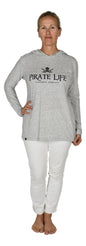 Pirate Life Hooded Tee – H-20-PL - Heather Gray – Long Sleeve