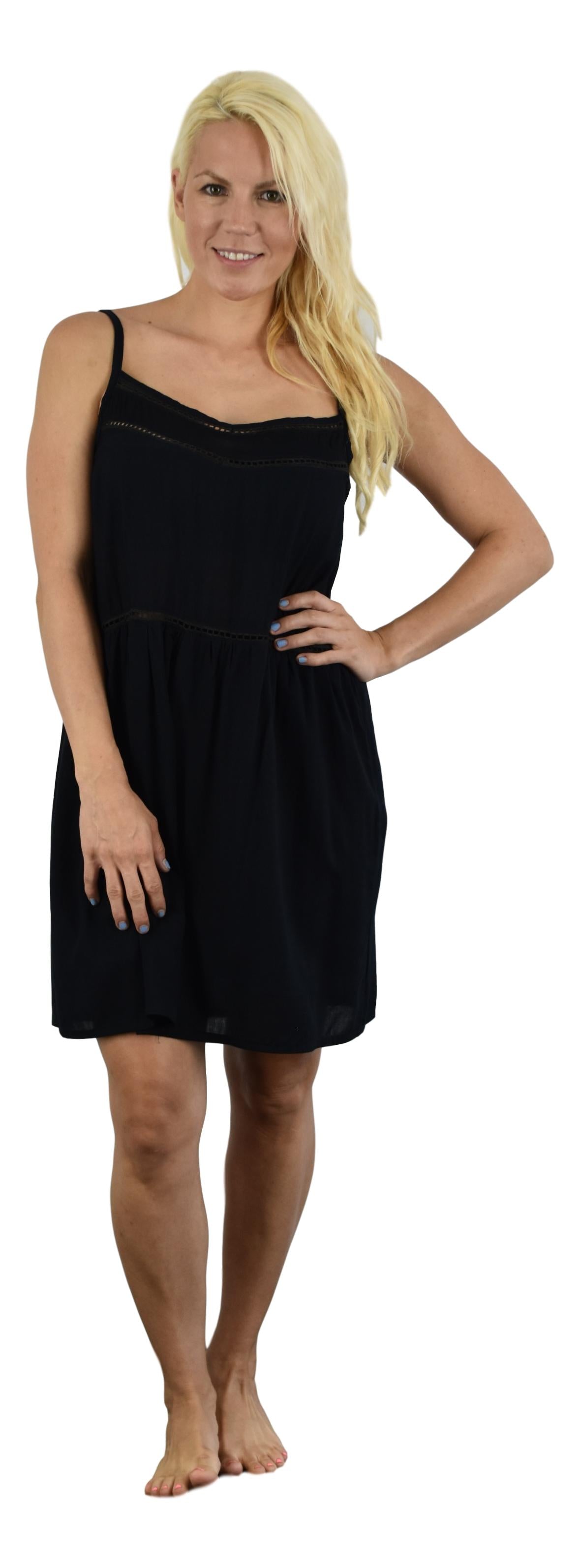 Hanalei Dress – HAN-10 – Solid Black, Elastic Back Resort Dress