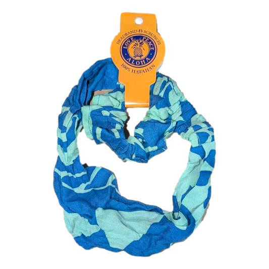 Headband & Scrunchie Set – HB-SCR-2216 – Blue and Green Holoholo
