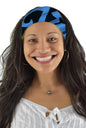 Headband & Scrunchie Set – HB-SCR-2405 – Black and Blue Hawaiian Tribal