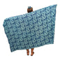 Sarong HIB7-4105-F - Hibiscus Light Blue and Dark Blue