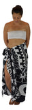 Sarong HWNH-10-F - Tribal Hibiscus Black & White ***Pre-Order Feb 2026***