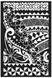 Sarong HWNH-10-F - Tribal Hibiscus Black & White ***Pre-Order Feb 2026***