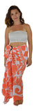 Sarong HWNH-2-F Tribal Hibiscus Orange & White