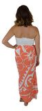 Sarong HWNH-2-F Tribal Hibiscus Orange & White