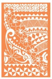 Sarong HWNH-2-F Tribal Hibiscus Orange & White
