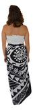 Sarong HWNT-10-F - Tribal Turtle Black & White ***Pre-order Winter 2025/2026