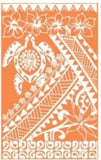 Sarong HWNT-2-F - Tribal Turtle Orange
