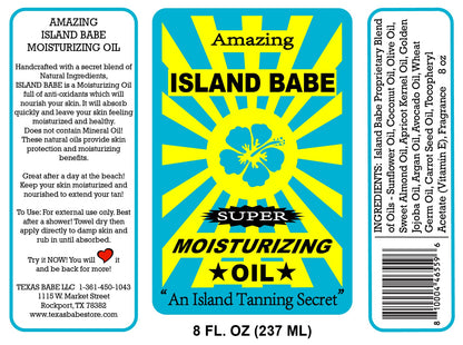 Island Babe Super Moisturizing Oil – ISLBABEMO-8 - Natural Body Oil, Mineral Oil Free, 8 oz