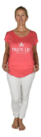 Pirate Life Tee – J-2-PL - Coral Pink – Long Sleeve
