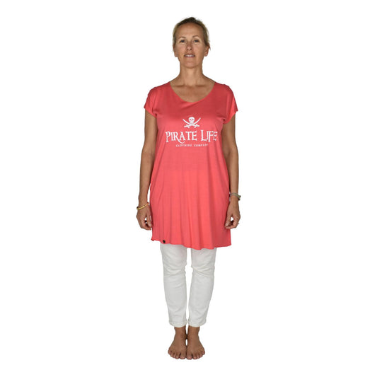 Pirate Life Tee – J-2-PL - Coral Pink – Long Sleeve