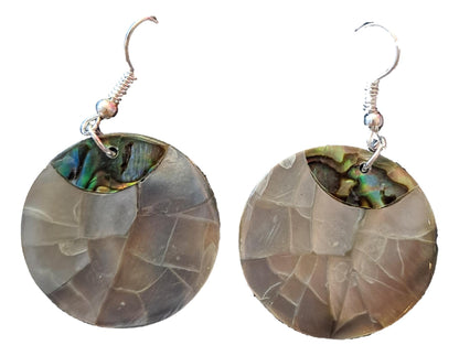 Shell Earrings – JE-CHLOE- Natural Abalone MOP LT Round
