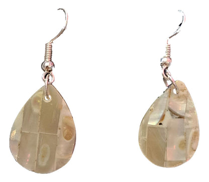 Shell Earrings – JE-HAZEL- Natural Light MOP Teardrop Mosaic
