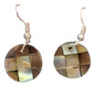 Shell Earrings – JE-NORA- Natural Dark Mother of Pearl Round