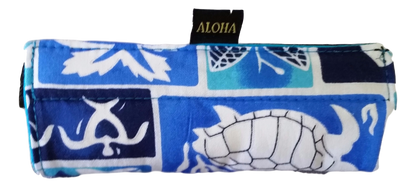 Luggage Handle Wrap – L-6 – Blue Tropical Hawaiian Print Luggage Grip