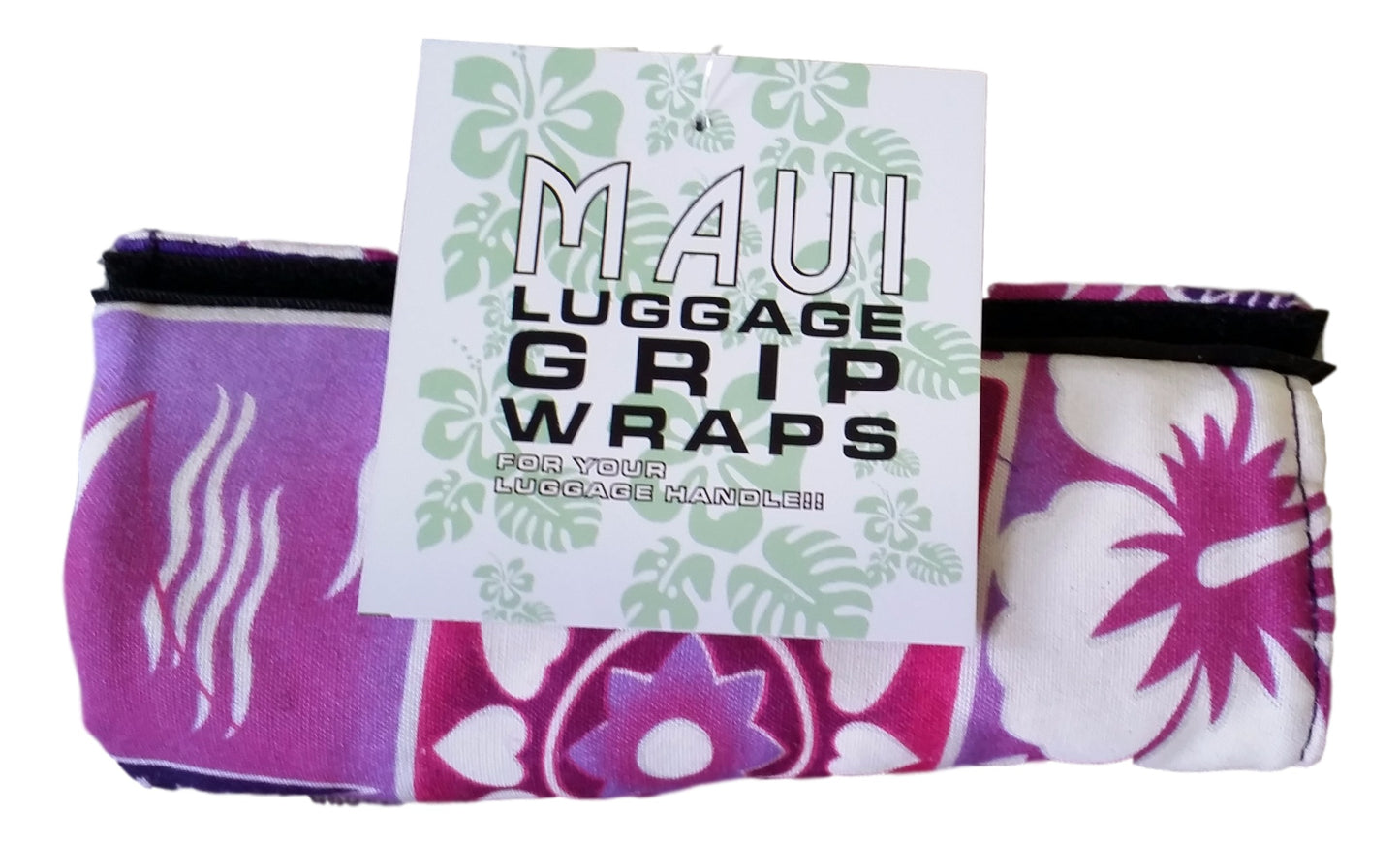 Luggage Handle Wrap – L-7 – Purple Tropical Hawaiian Print Luggage Grip