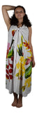 Magic Sarong MG-121 - Tropical Bouquet White Batik Handpainted
