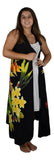 Magic Sarong MG-122 - Tropical Bouquet Black Batik Handpainted