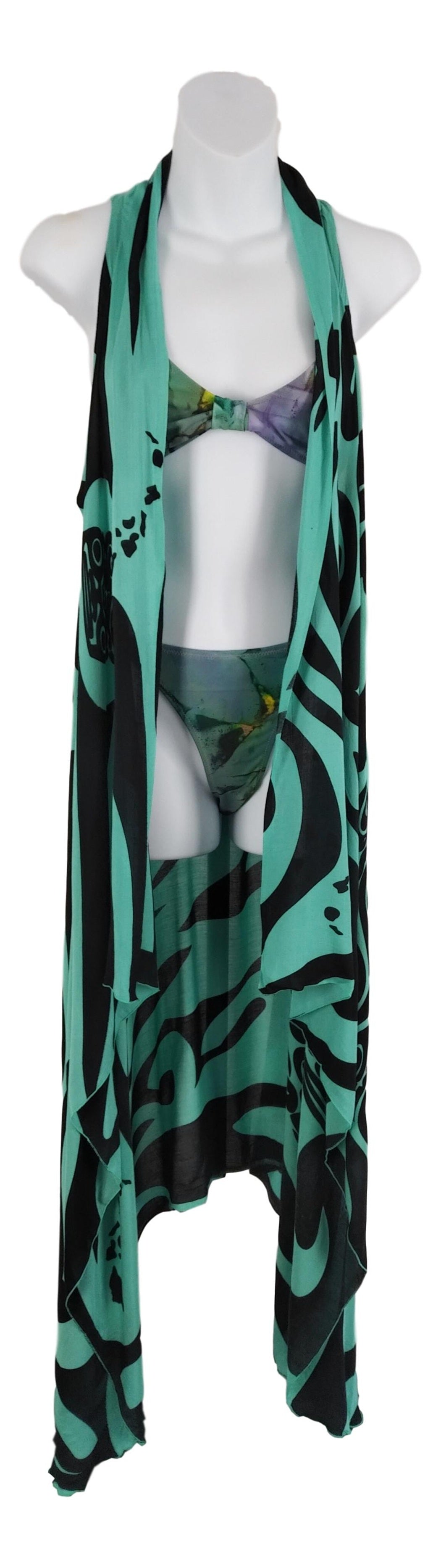 Magic Sarong MG-IT-25 - Island Turtle Black and Teal