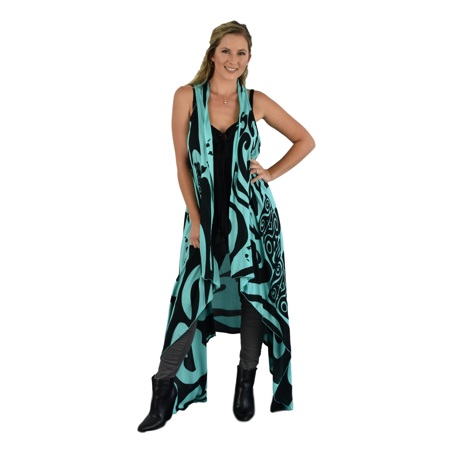 Magic Sarong MG-IT-25 - Island Turtle Black and Teal