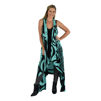 Magic Sarong MG-IT-25 - Island Turtle Black and Teal