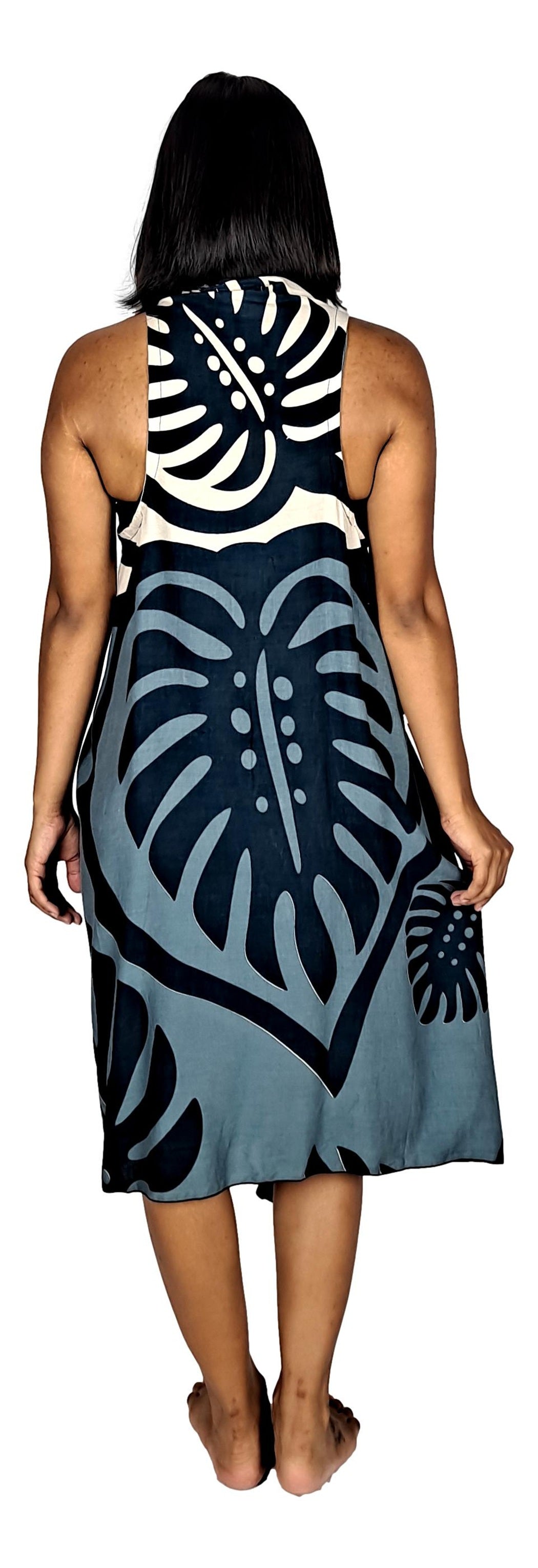 Magic Sarong MG-MON2-20 - Monstera Black and Grey