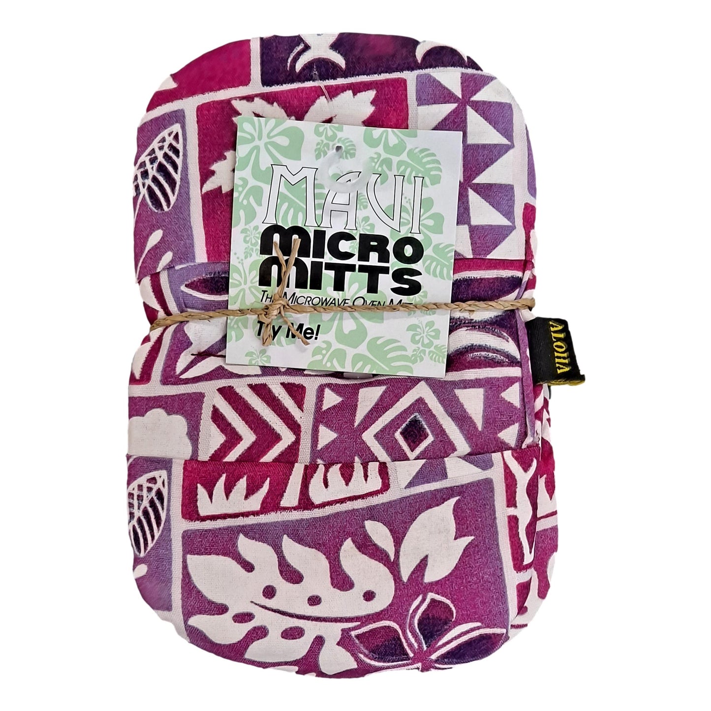 Maui Micro Mitt – MM-7 – Purple Hawaiian Print Mini Oven Mitt