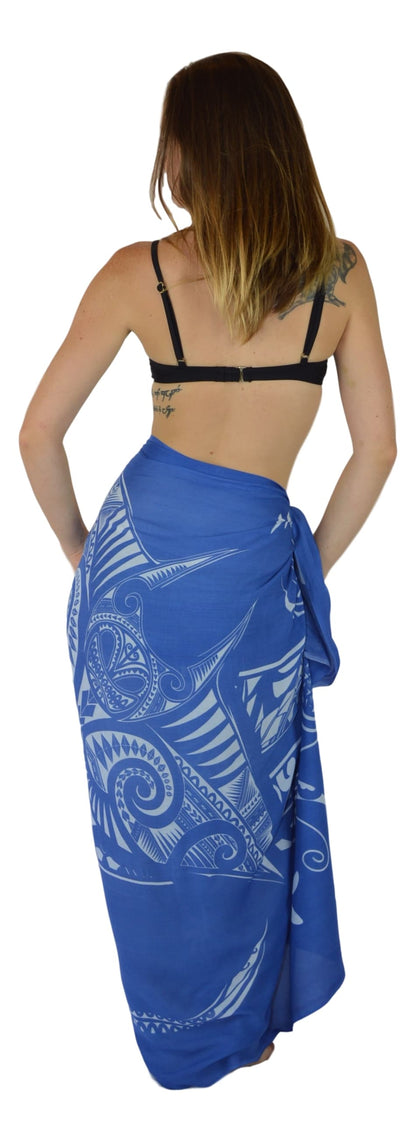 Sarong MNTA-6-F - Manta Ray Blue