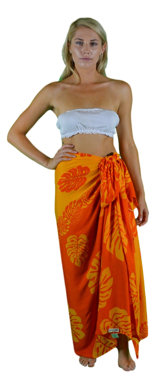 Sarong MON-2-F - Orange Monstera