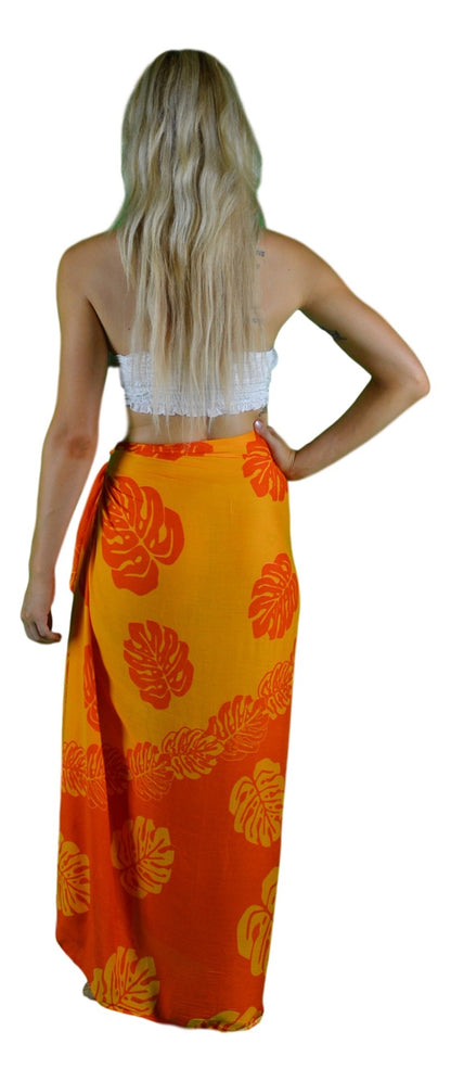 Sarong MON-2-F - Orange Monstera
