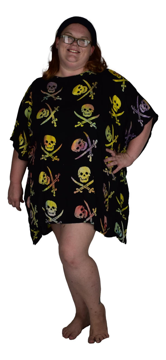 Poncho - P-2971 - Rainbow Pirate Batik Stamp Cover Up