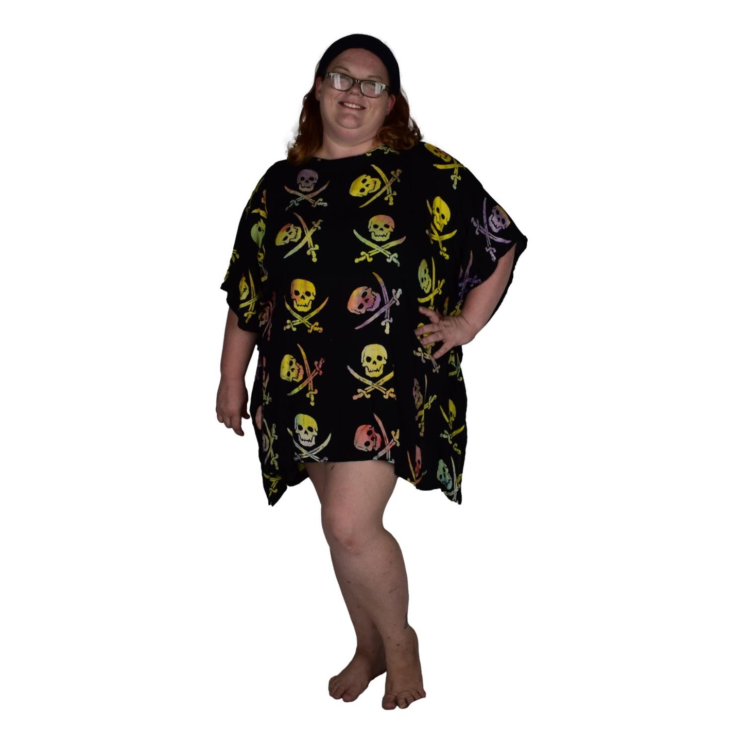 Poncho - P-2971 - Rainbow Pirate Batik Stamp Cover Up