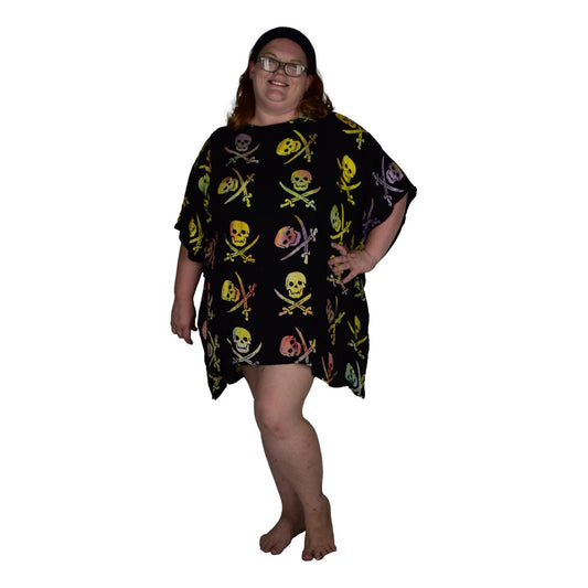 Poncho - P-2971 - Rainbow Pirate Batik Stamp Cover Up