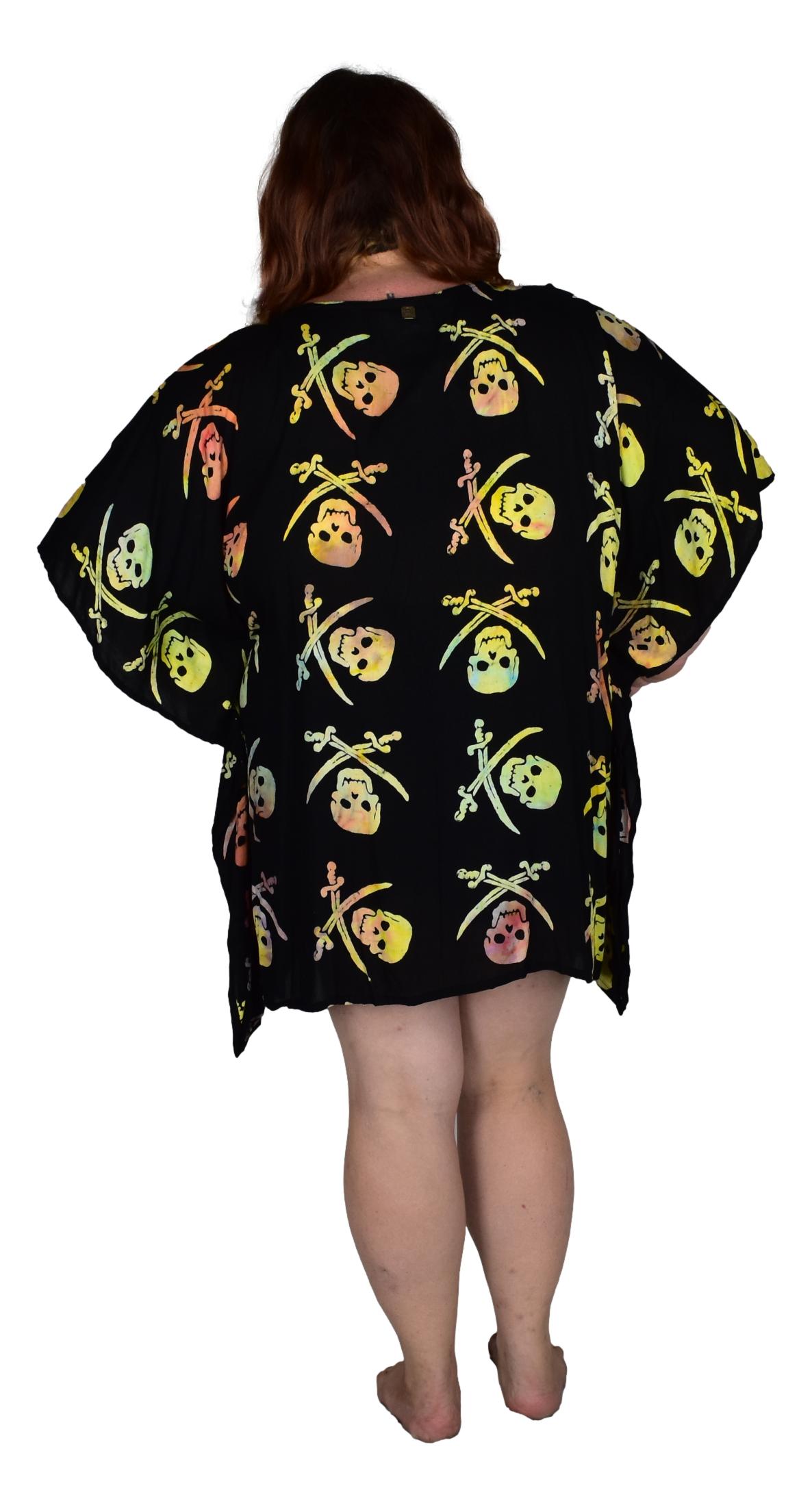 Poncho - P-2971 - Rainbow Pirate Batik Stamp Cover Up
