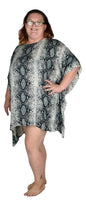 Poncho Cover Up P-3530 - Animal Print Snake Skin, Rayon, One Size to XXL