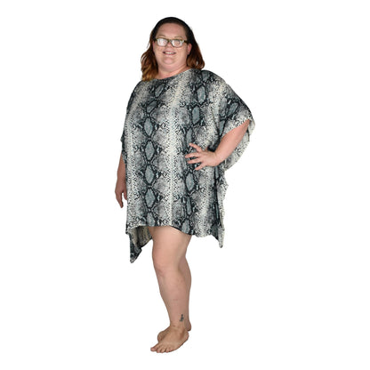 Poncho Cover Up P-3530 - Animal Print Snake Skin, Rayon, One Size to XXL