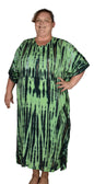 Panama Caftan – PANA-914 – Green and Black Tie Dye Lightweight Resort Caftan