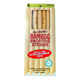 Peace Love Bamboo Straws - PLB-6-20B - Wide Smoothie & Boba Straws, 6 Pack