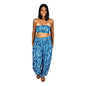 Pant Set - PNT-4015 - Blue Hibiscus with Bandeau