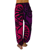 Pant Set - PNT-MON2-12 - Pink Monstera with Bandeau and Scrunchie, OS