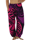 Pant Set - PNT-MON2-12 - Pink Monstera with Bandeau and Scrunchie, OS