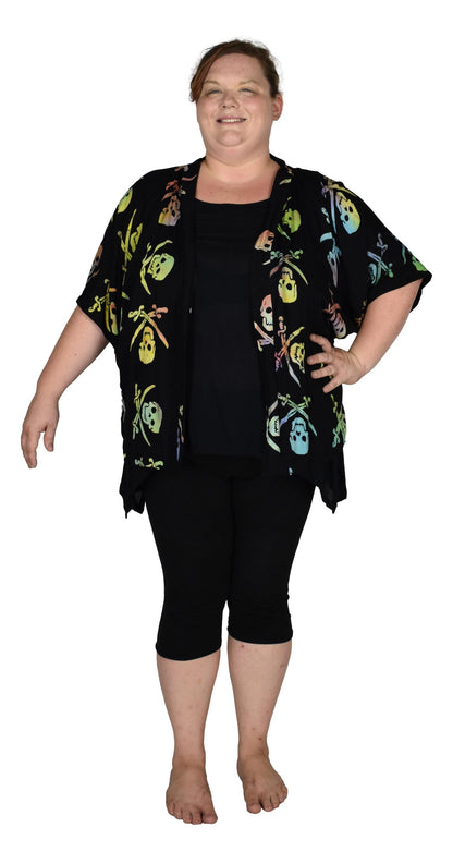 Pirate Life Short Kimono - RCS-2971 - Rainbow Batik Stamp