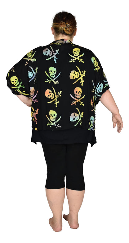 Pirate Life Short Kimono - RCS-2971 - Rainbow Batik Stamp