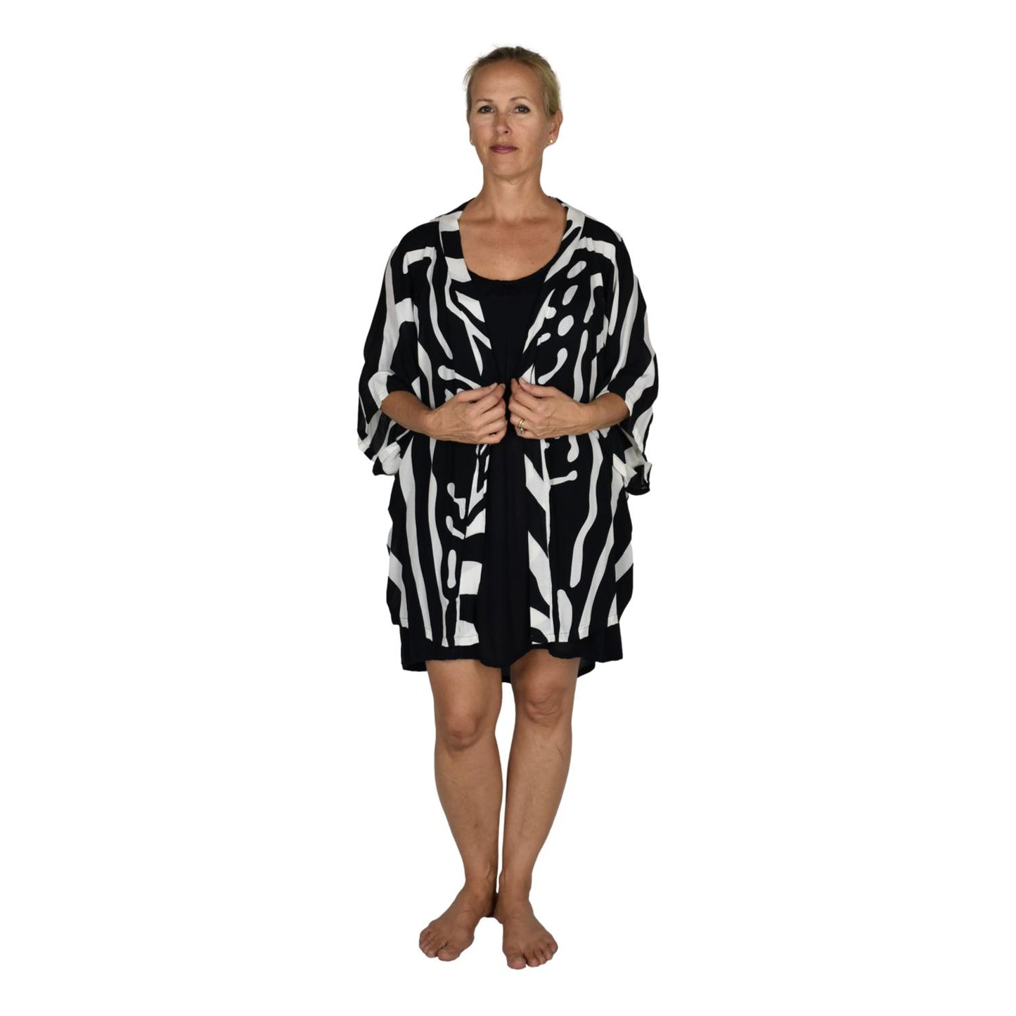 Short Kimono Top RCS-3520 - Animal Print Zebra Wild One